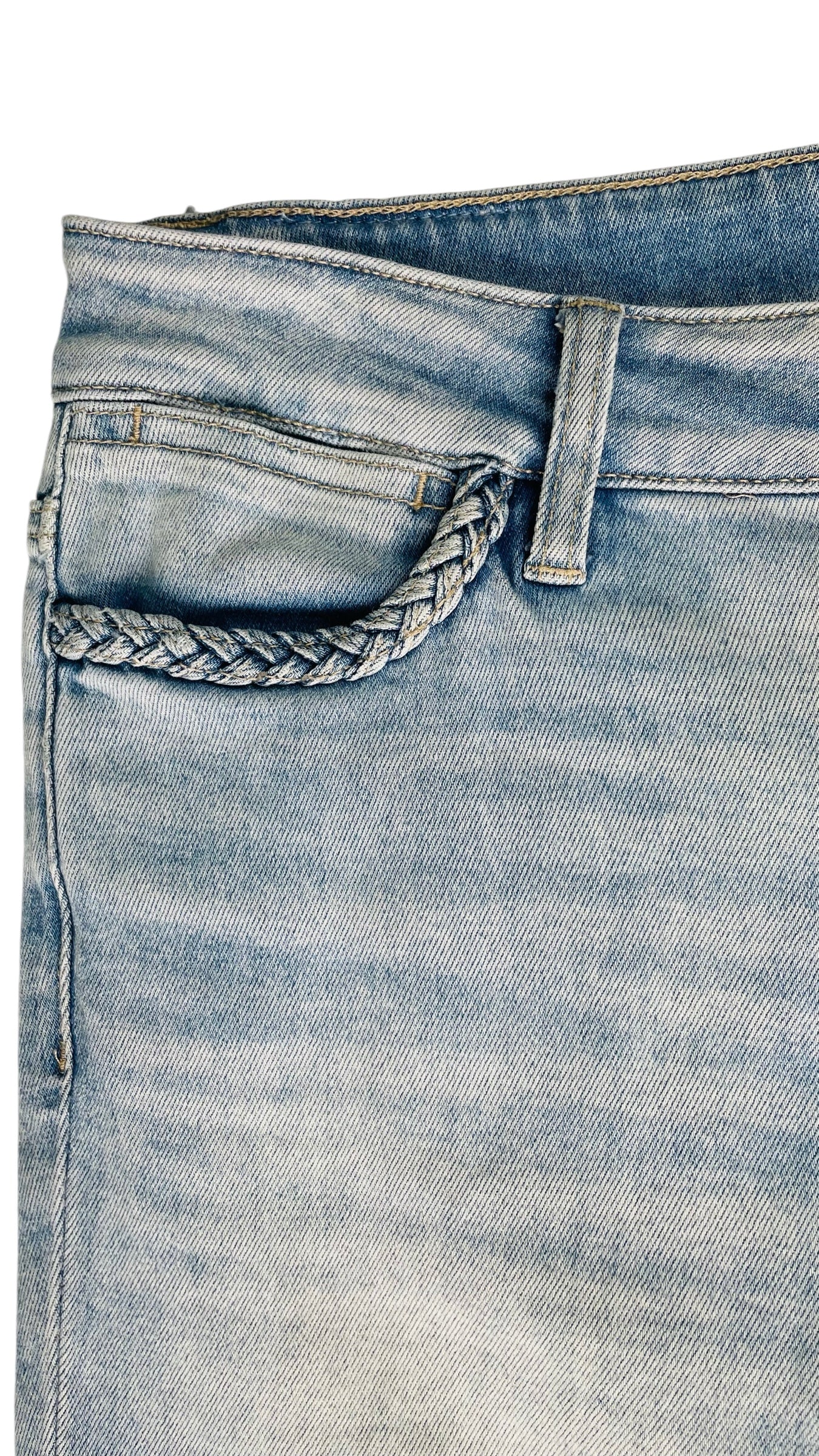 Pre-Loved PAIGE DENIM light blue mid rise straight leg jeans - Size 27