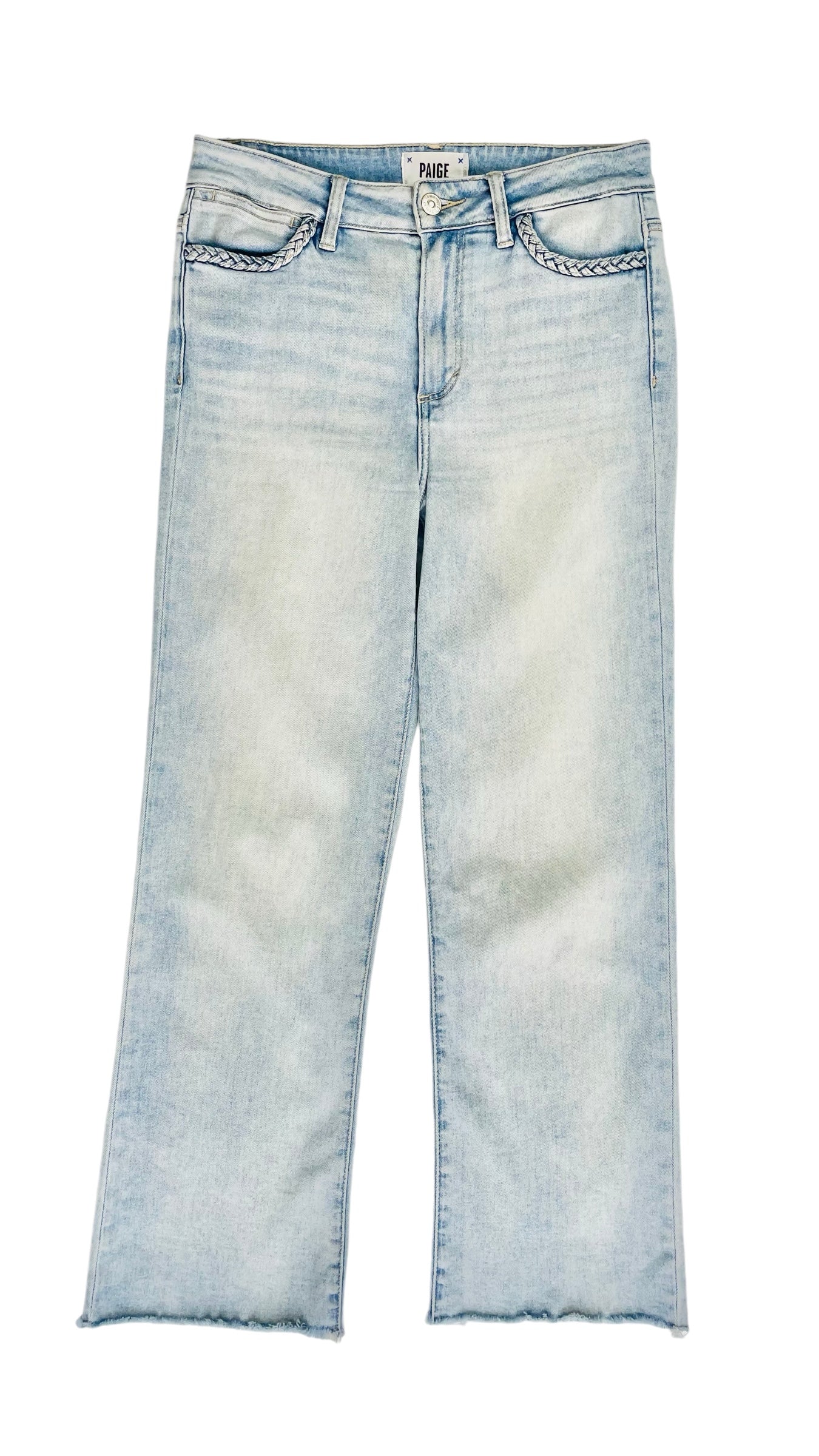 Pre-Loved PAIGE DENIM light blue mid rise straight leg jeans - Size 27