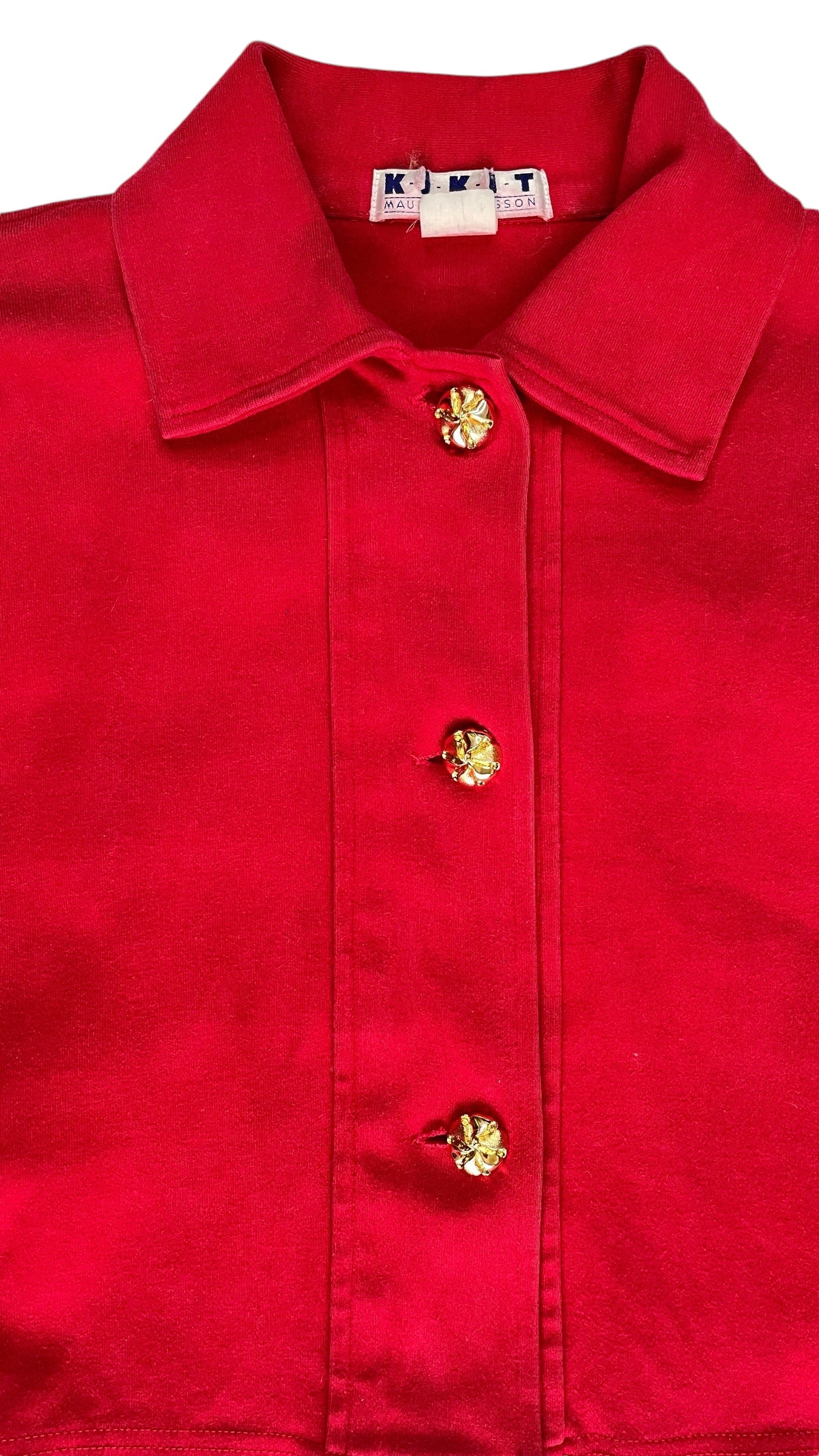 Vintage 90s red knit jacket - Size S