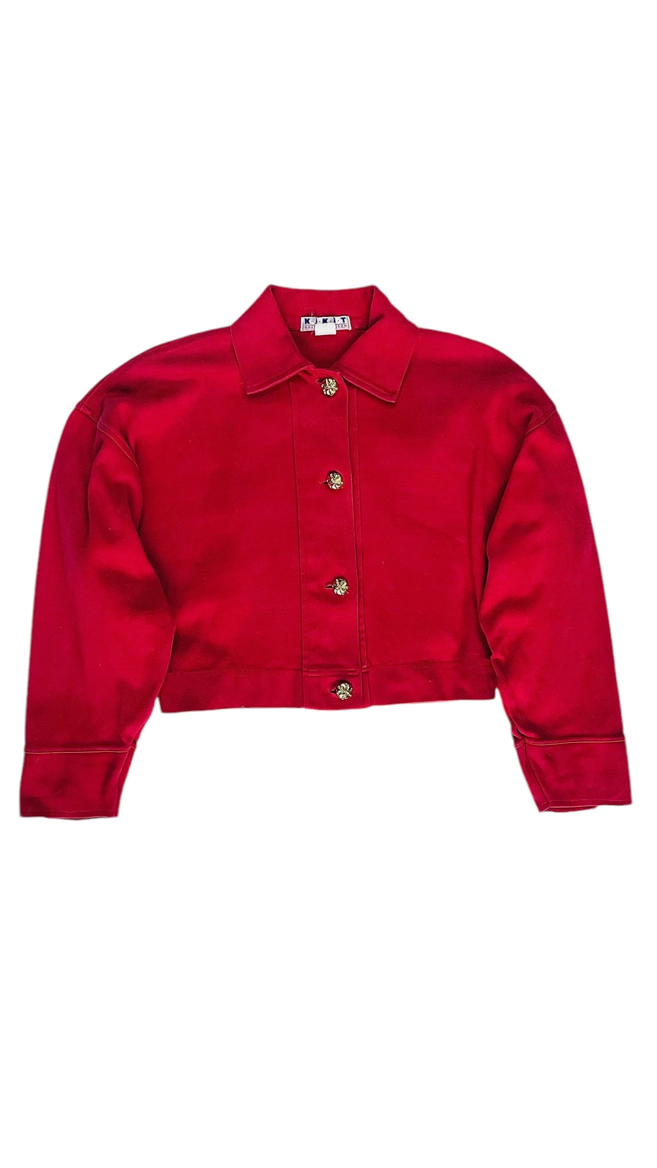 Vintage 90s red knit jacket - Size S