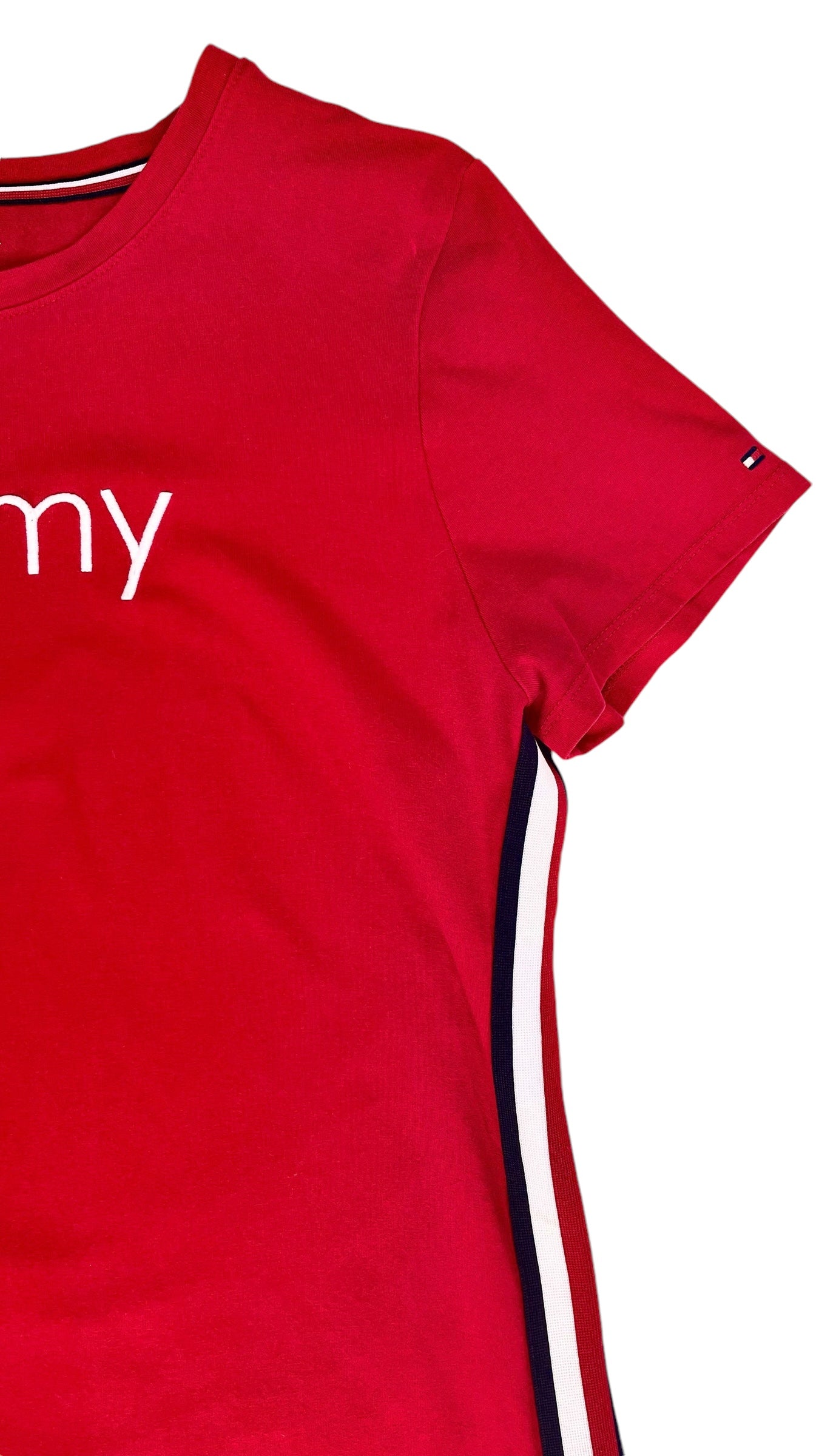 Vintage Y2K TOMMY HILFIGER red knit mini t shirt dress - Size L