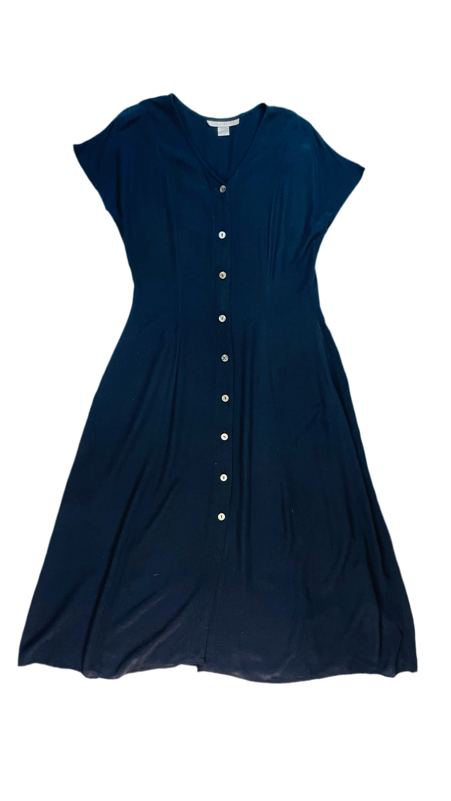 Vintage 90s THE LIMITED black cap sleeve button up maxi dress - Size M / L