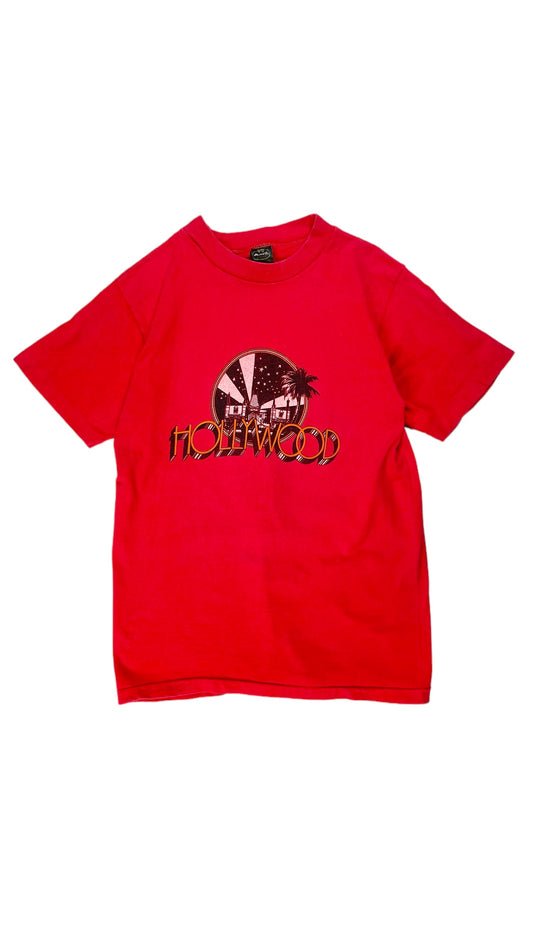 Vintage 90s red Hollywood souvenier t shirt - Size S