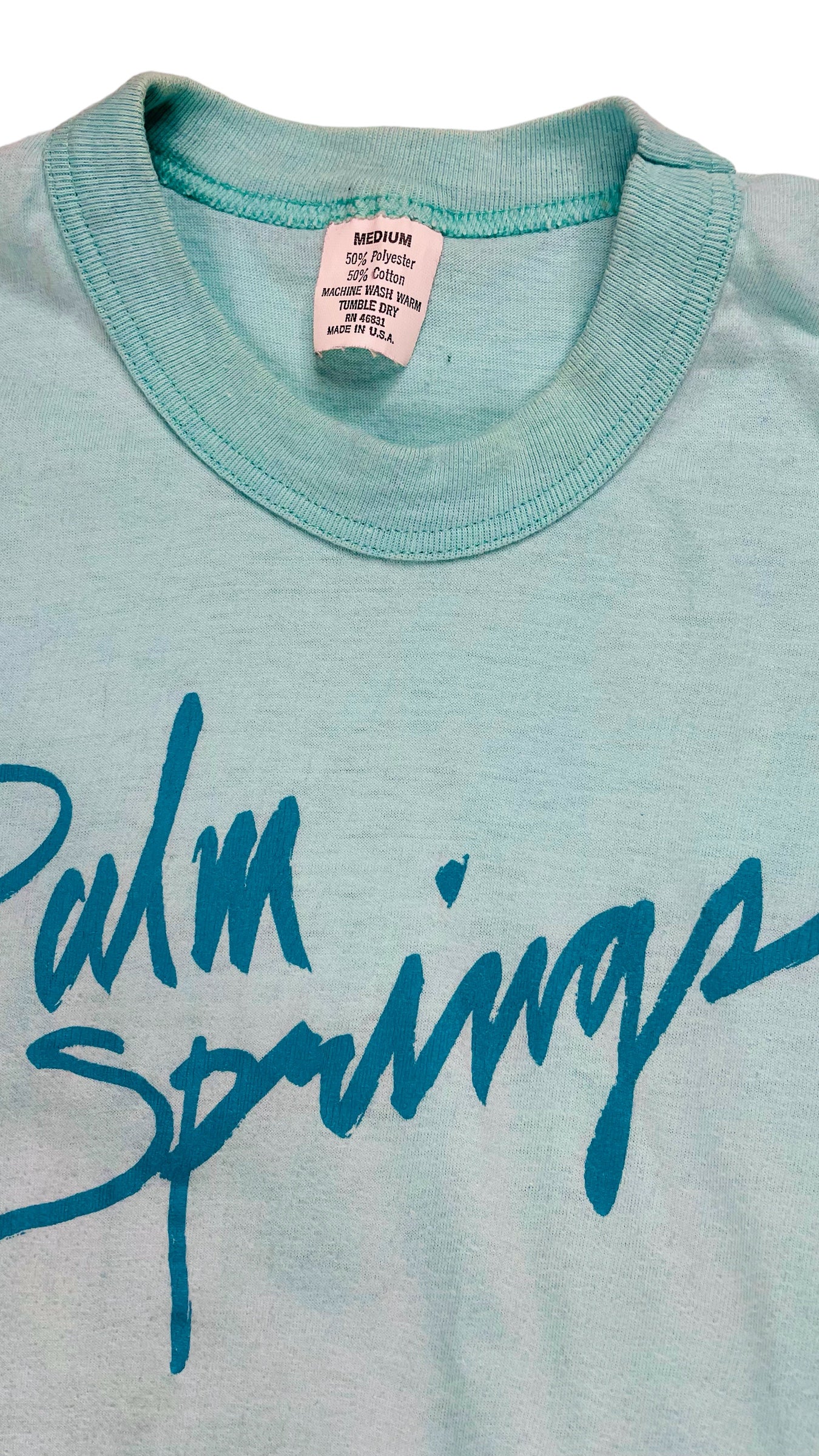 Vintage 90s teal Palm Springs souvenier tank top - Size M