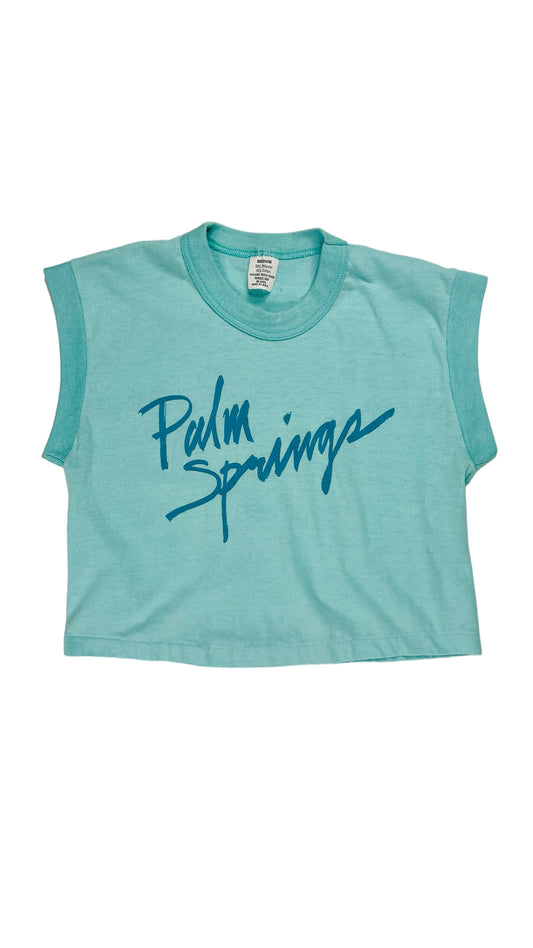 Vintage 90s teal Palm Springs souvenier tank top - Size M