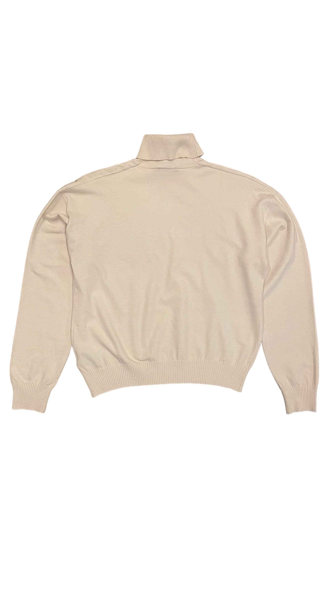 Vintage Y2K cream BEBE argyle turtleneck long sleeve sweater with rhinestones- Size XS
