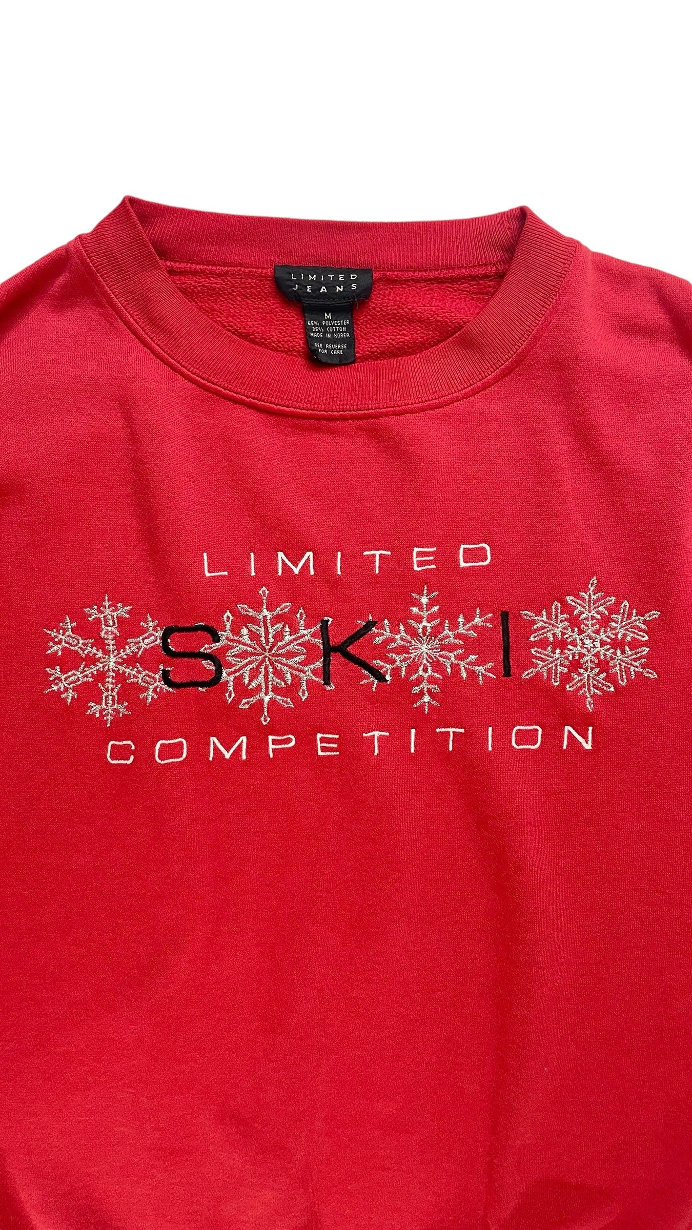 Vintage 90s boxy red silver metallic THE LIMITED holiday winter ski sweatshirt - Size M