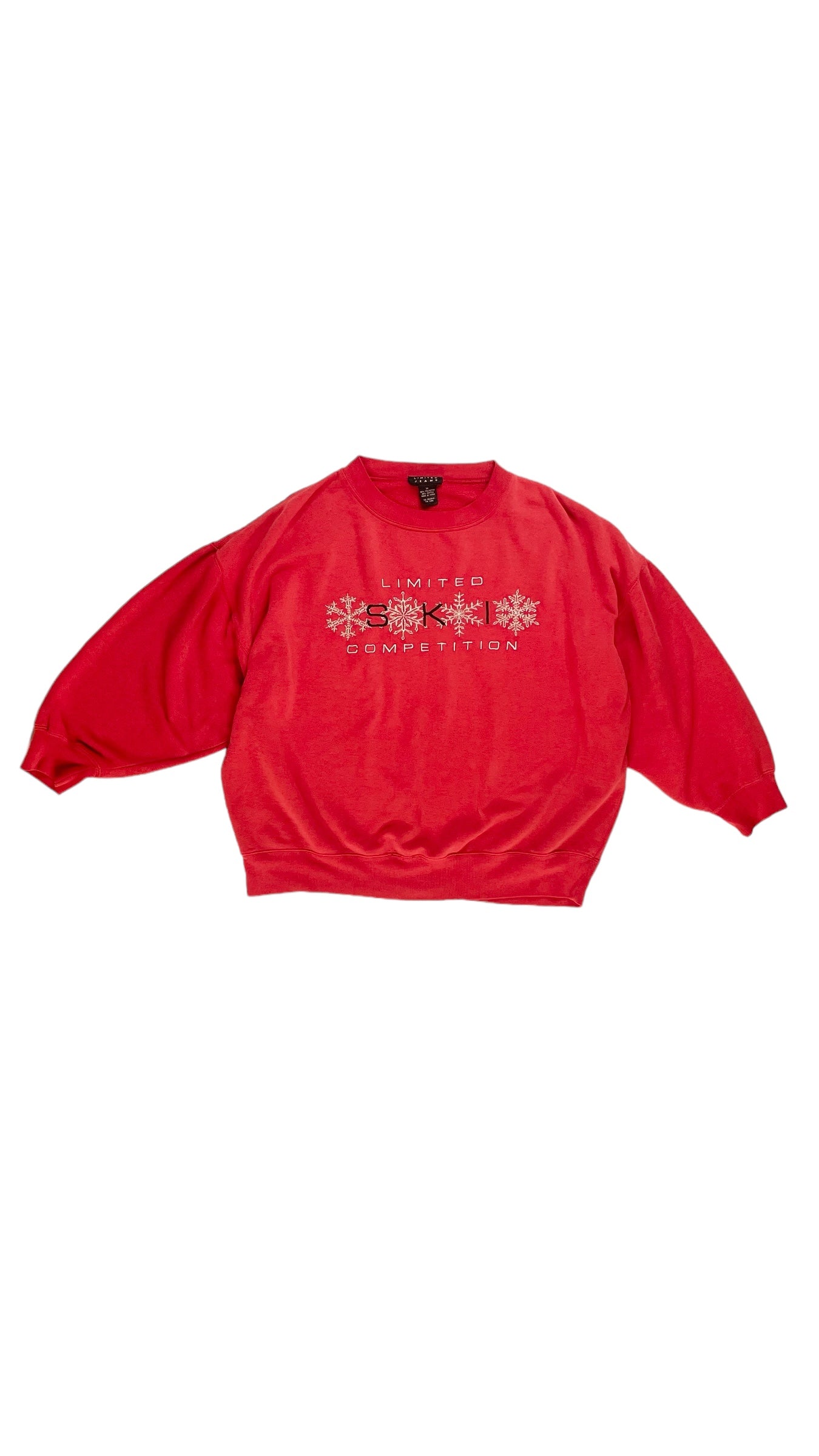Vintage 90s boxy red silver metallic THE LIMITED holiday winter ski sweatshirt - Size M