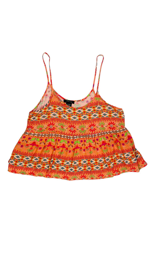Vintage 90s neon floral print babydoll tank top - Size M