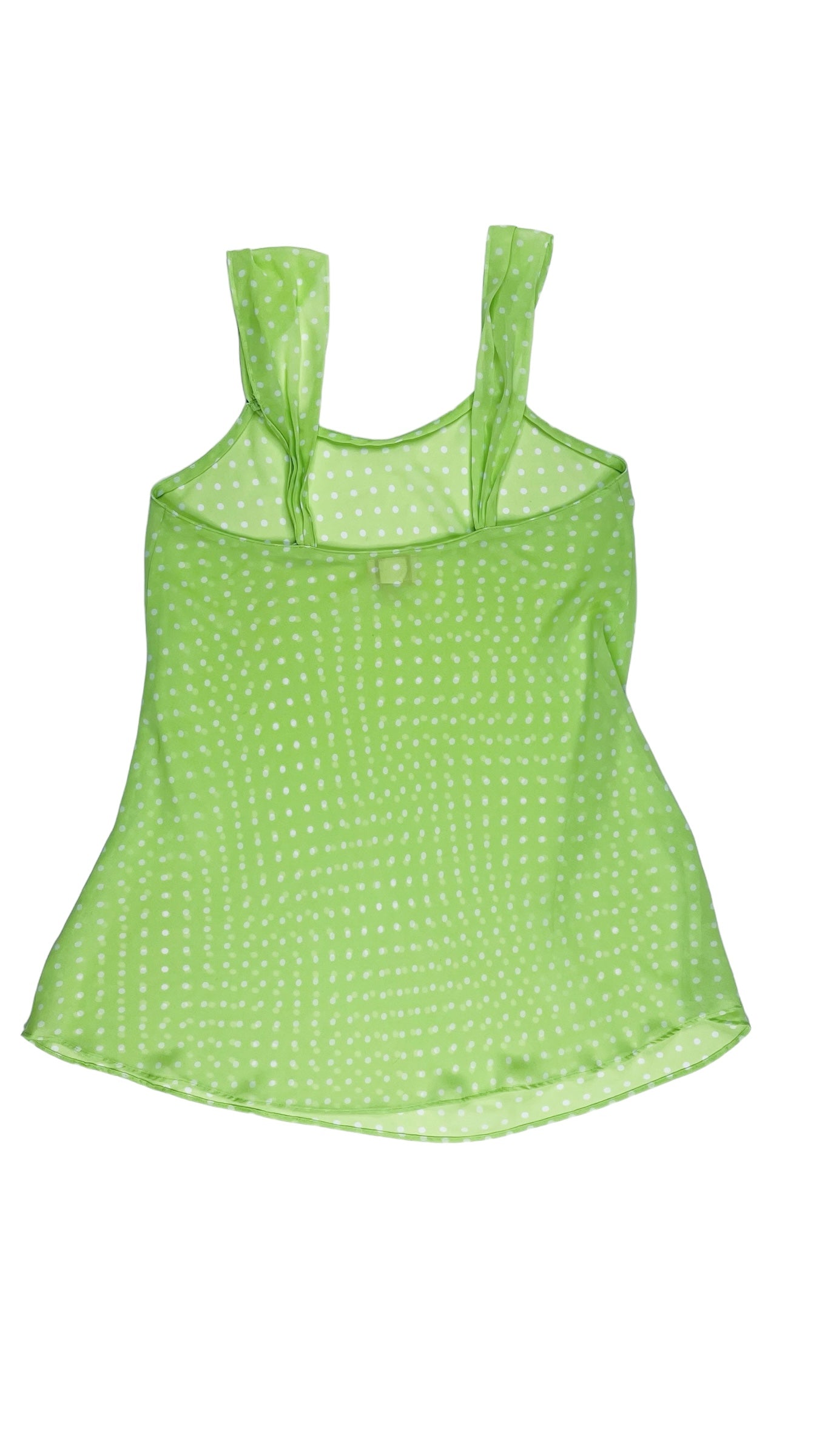 Vintage 90s neon green polka dot sheer slip dress - Size S