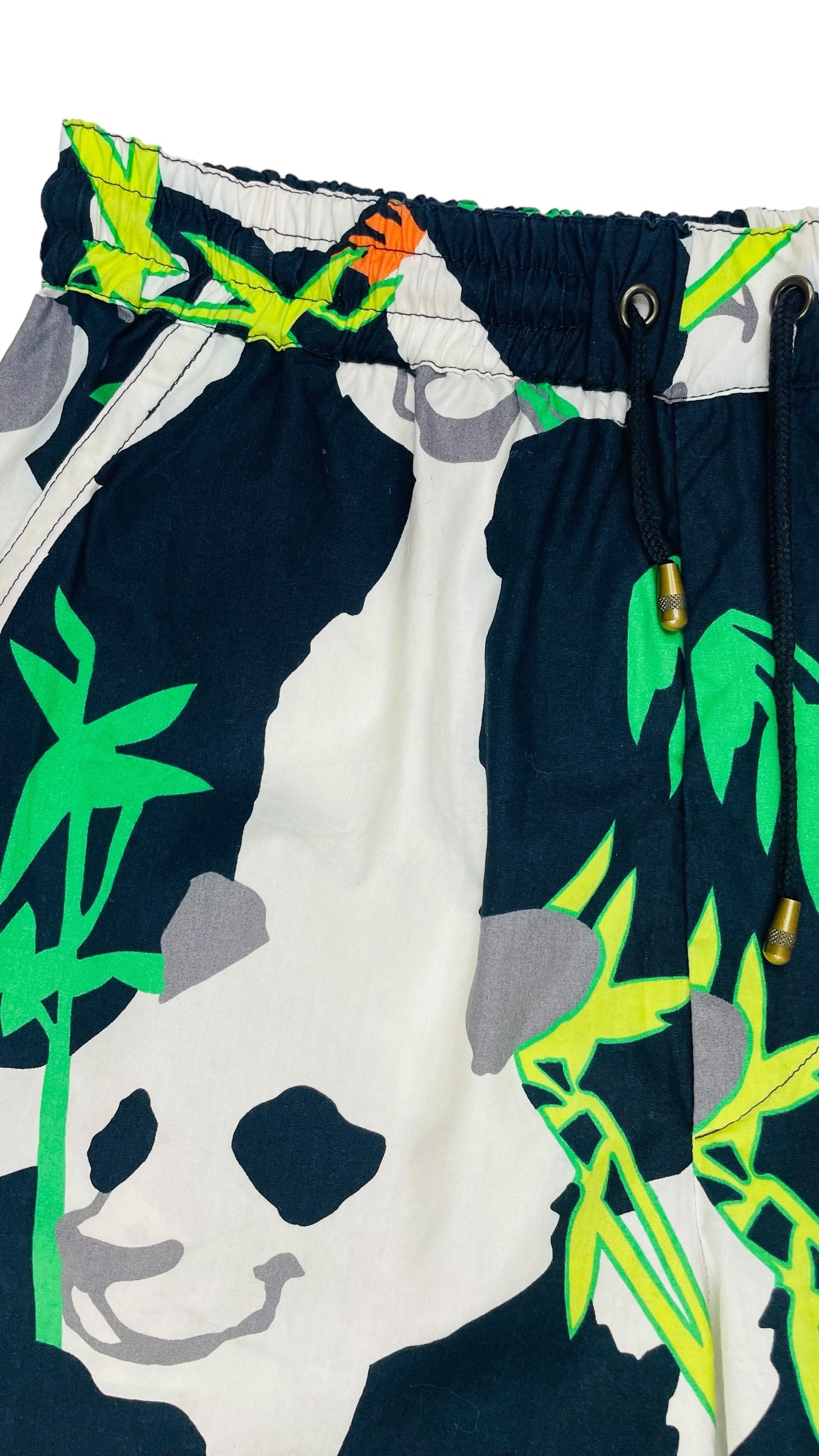 Vintage 90s ICEBERG black & green panda print high waist shorts - Size 48 / M